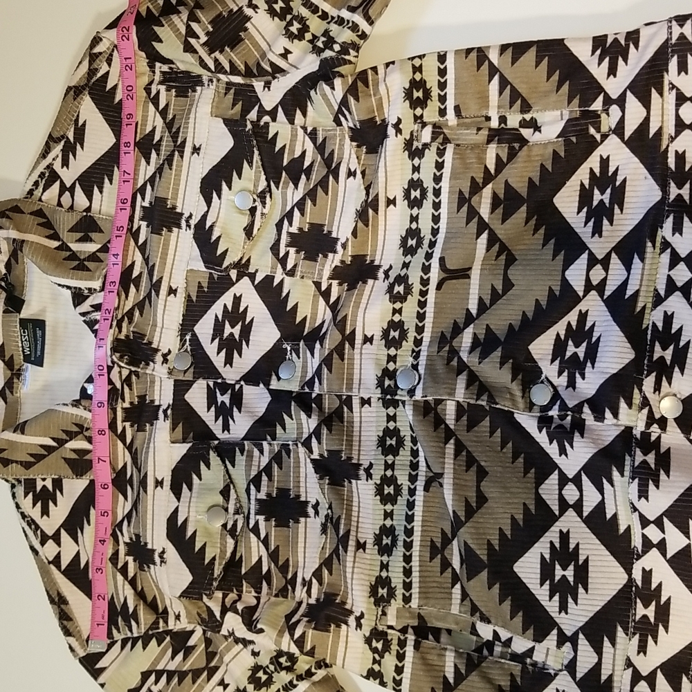 WESC Unisex Cord Trucker Light Blanket Shacket Tribal Boho Southwestern Print - Picture 5 of 17
